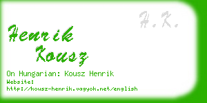 henrik kousz business card